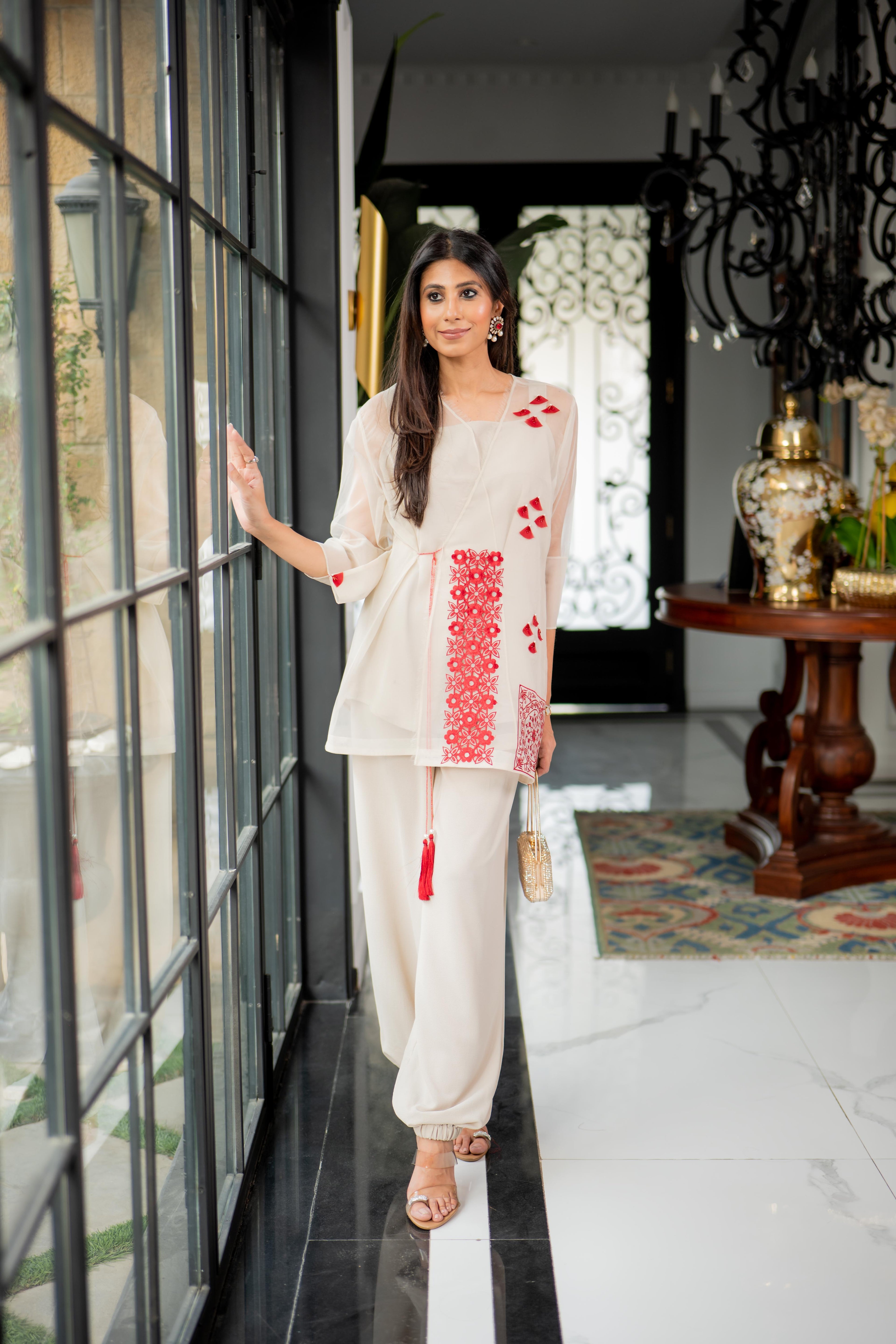 Royal Red & White Ensemble