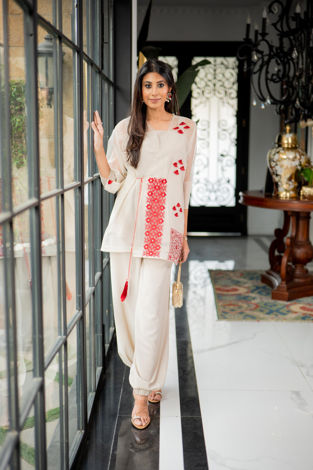 Royal Red & White Ensemble